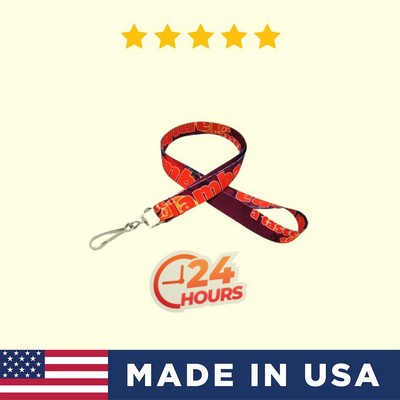 3/4" Digitally Sublimated Lanyard w/ J Hook